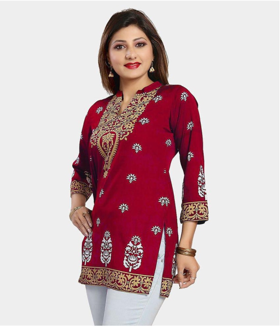 Meher Impex - Red Crepe Women''s Tunic ( Pack of 1 ) - None