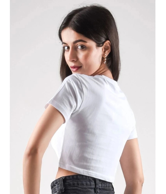 AKTIF White Cotton Regular Fit Womens T-Shirt ( Pack of 1 ) - None