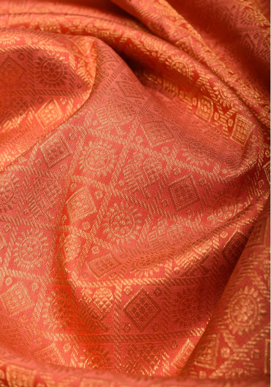 Pink Brocade Exquisite Gadwal Pure Silk Saree with Full Body Annapakshi,Geometric and Mandala  Grid Designs  | SILK MARK CERTIFIED