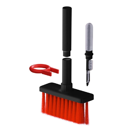 6251 5in1 Multi-Function Soft Dust Clean Bush for Computer Cleaning, with Corner Gap Duster Keycap Puller Remover for Gamer Pc