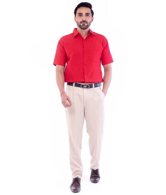 DESHBANDHU DBK Cotton Blend Regular Fit Half Sleeves Mens Formal Shirt - Red ( Pack of 1 ) - None