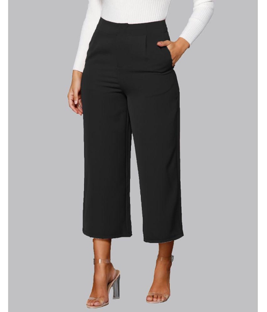 Addyvero - Black Cotton Blend Wide Leg Womens Casual Pants ( Pack of 1 ) - None