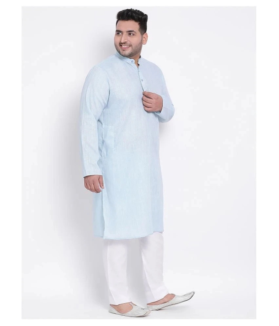 Hangup Green Linen Kurta Pyjama Set - None