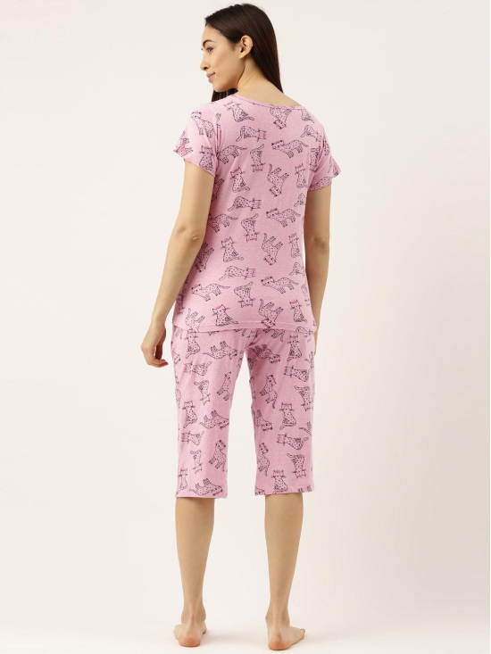 Women T-shirt & Capri Nightsuit-S / Pure Cotton