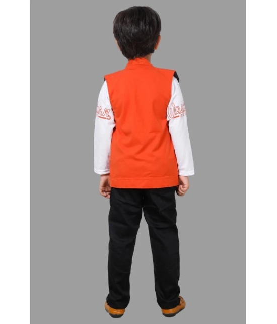 DKGF Fashion - Orange Cotton Blend Boys Shirt & Pants ( Pack of 1 ) - None