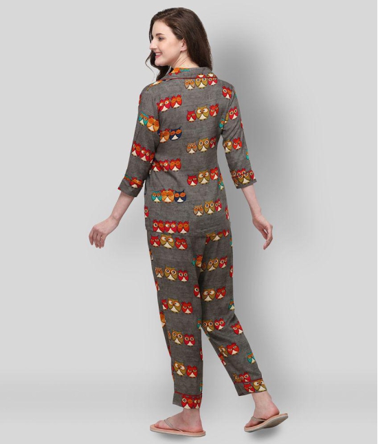 Berrylicious - Multicolor Rayon Womens Nightwear Nightsuit Sets ( Pack of 1 ) - M