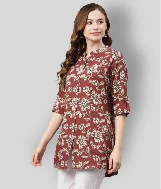 Divena - Maroon Rayon Womens Tunic ( Pack of 1 ) - 2XL