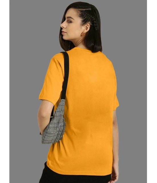 Leotude Mustard Cotton Blend Oversized Womens T-Shirt ( Pack of 1 ) - None