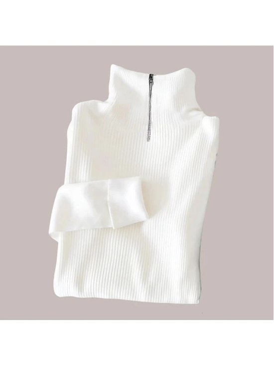 Looks United Woollen High Neck Womens Pullovers - White ( Single ) - None