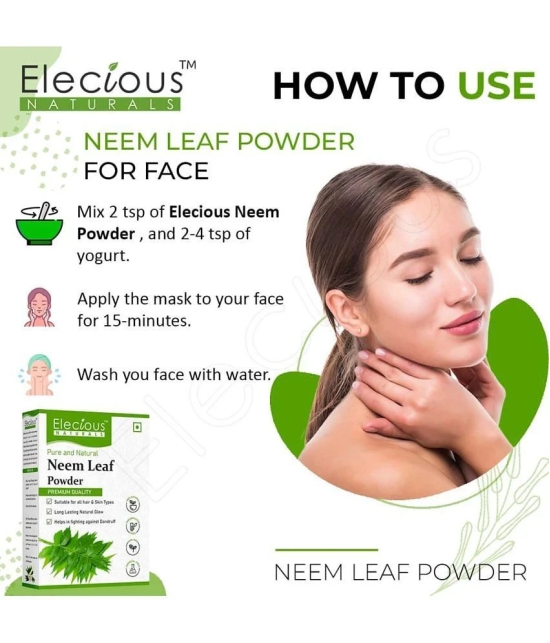 Elecious 100% Natural Neem Powder for Face and Hair (200 Grams) | Anti-Pimple and Anti-Bacterial