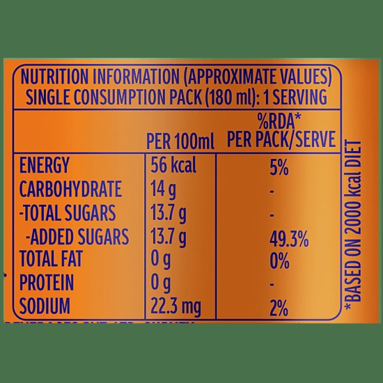 Fanta - Soft Drink, Refreshing, Orange Flavour, 180 Ml Can