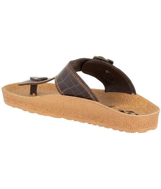 Aerowalk - Brown Mens Leather Slipper - None