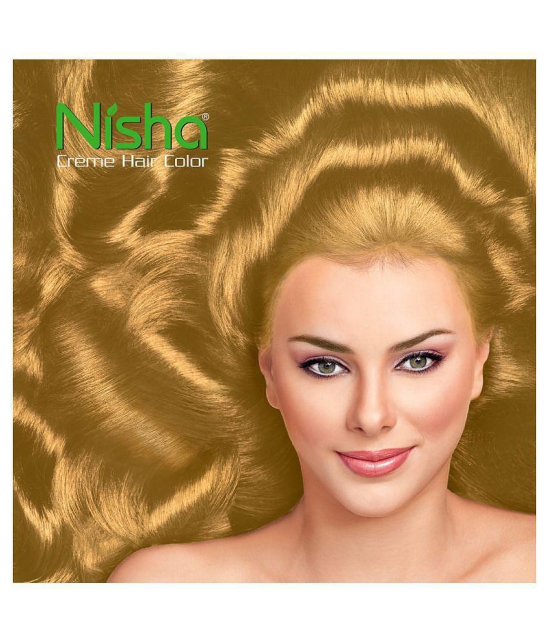 Nisha (60gm, 60ml, 12ml) Cream Permanent Hair Color Golden Blonde 120 mL Pack of 3