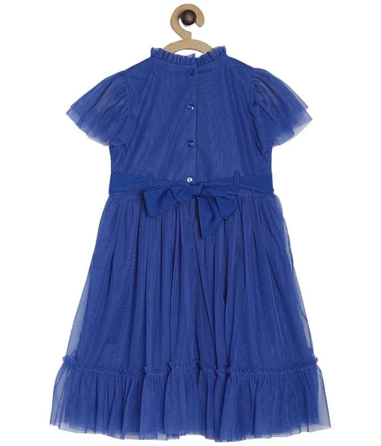 MINI KLUB - 100% Cotton Blue Baby Girl Dress ( Pack of 1 ) - None