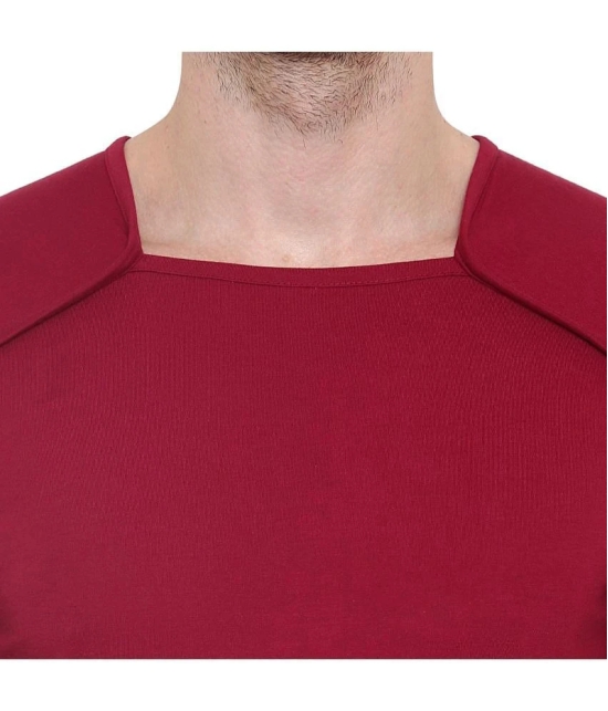 Glito - Maroon Cotton Blend Regular Fit Mens T-Shirt ( Pack of 1 ) - None