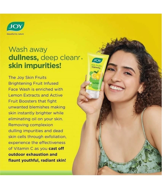 Joy Skin Brightening Lemon Face Wash with Vitamin C For Glowing Skin 300ml, (Pack of 3 X 100ml)