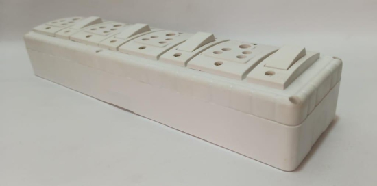 6A 4 Sockets (5 Pin Socket) & 4 Switch (Straight) Extension Box with 16A Plug & 50m Wire