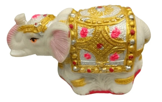 Hand Painted Elephant Figurine Decorative Elephant Statue-Pack Of 2 Pieces |