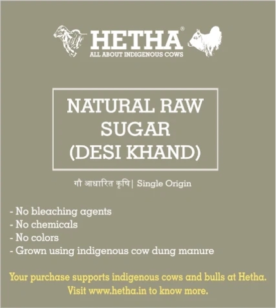 Natural Raw Sugar (Desi Khand) (Size - 500g) by HETHA ORGANICS LLP