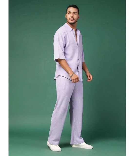 Rigo Lavender Cotton Relaxed Fit Mens Tracksuit ( Pack of 1 ) - None