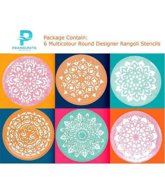 Vardhman Multicolour Acrylic Rangoli - Pack of 6