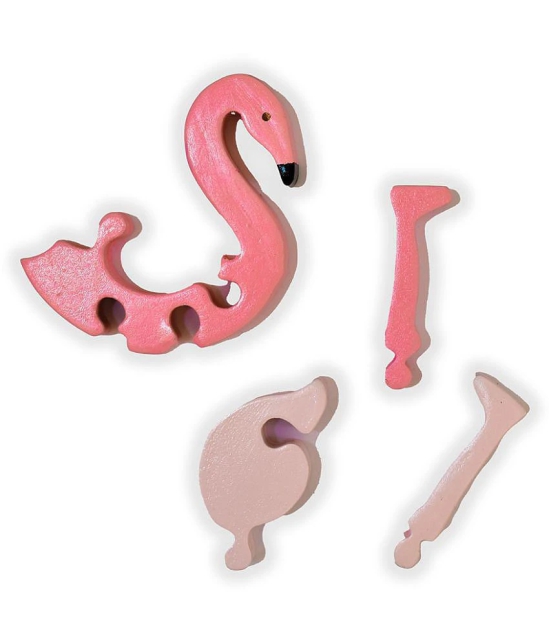 ilearnngrow Wooden Animal Puzzle for kids | Flamingo Puzzle Animal & Shapes Jigsaw Puzzle | Wooden Puzzle for Kids I Learning be a Fun Activity for 2 3 4 5 5+ Year Boys and Girls - Multicolo