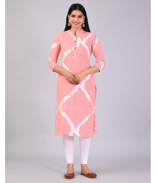 MAUKA Rayon Printed Straight Women's Kurti - Pink ( Pack of 1 ) - None