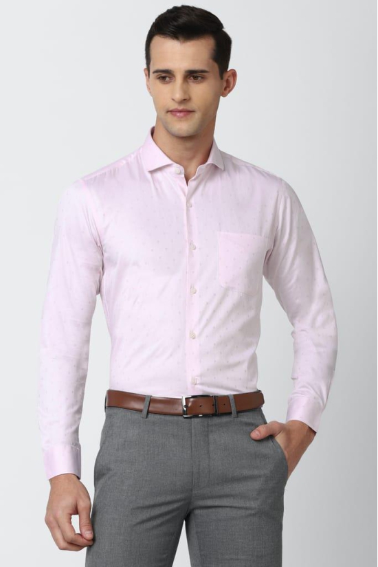 Men Pink Regular Fit Formal Full Sleeves Formal Shirt