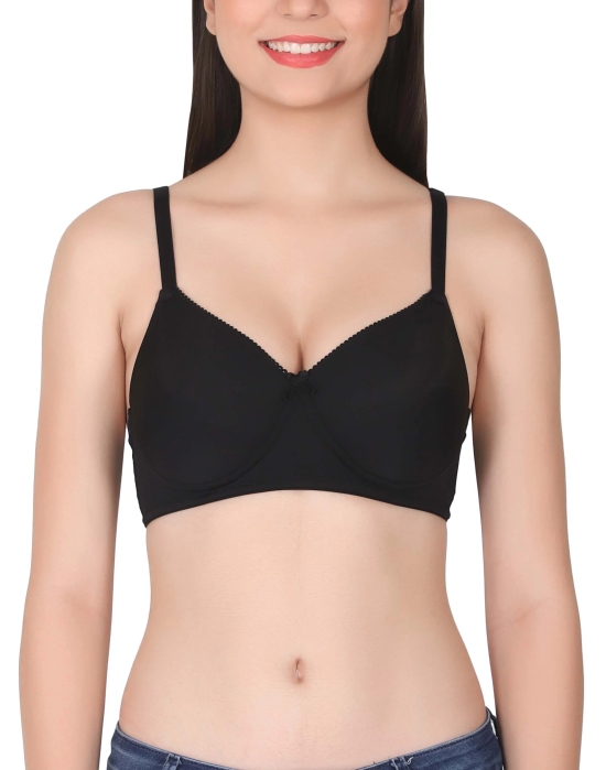 LacyLuxe Seamless Padded/Non-Wired Bra-36B / Black / Nylon Spandex Blend