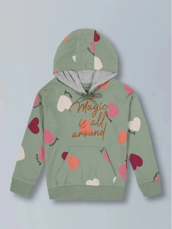 PLUM TREE Girls Cotton Sweatshirt ( Green ) - None