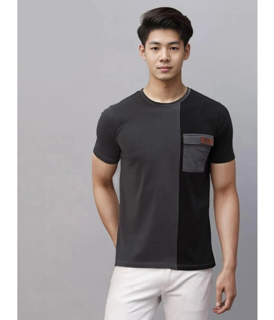 Rigo Cotton Blend Slim Fit Colorblock Half Sleeves Mens T-Shirt - Grey ( Pack of 1 ) - None