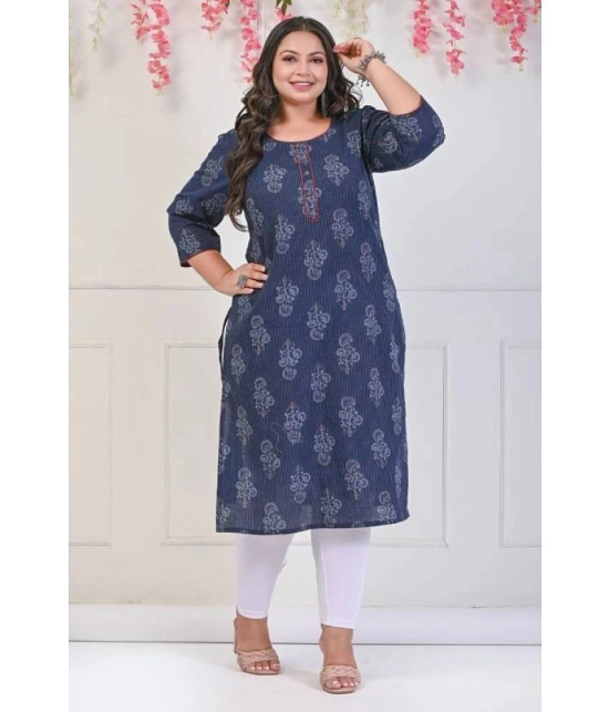 Swasti - Blue Cotton Womens Straight Kurti ( Pack of 1 ) - None