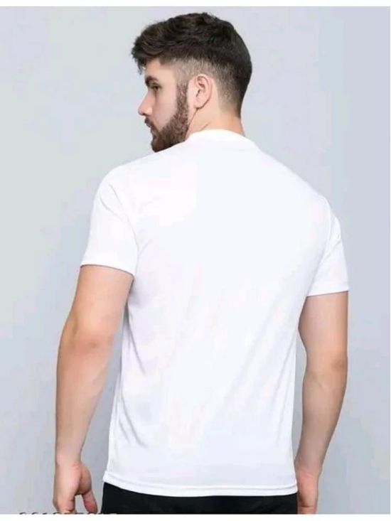 Whyme Fashion Polyester Regular Fit Solid Half Sleeves Mens Round T-Shirt - White ( Pack of 1 ) - None