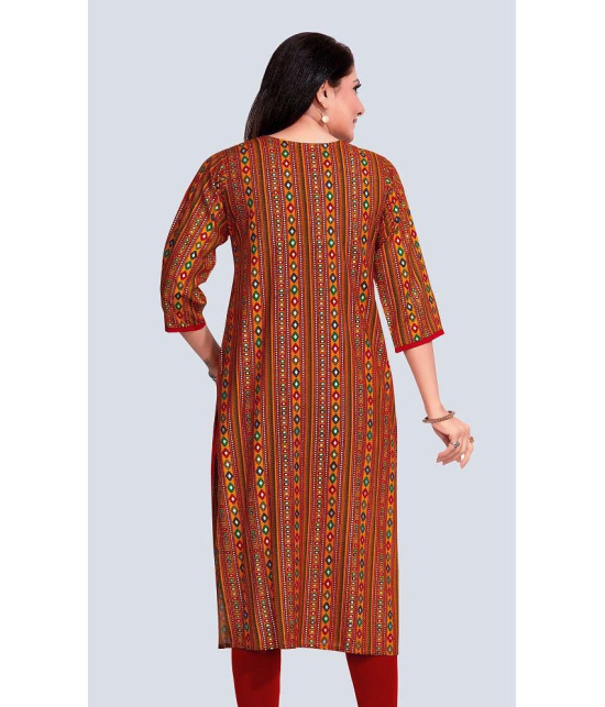 Meher Impex Rayon Embellished Straight Womens Kurti - Mustard ( Pack of 1 ) - None