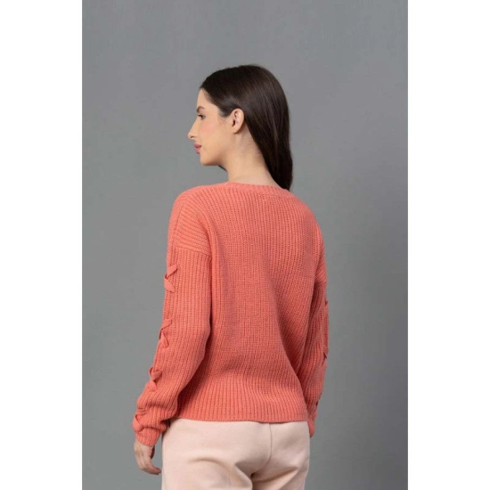 Mode By RedTape Women Deep Pink Solid Sweater