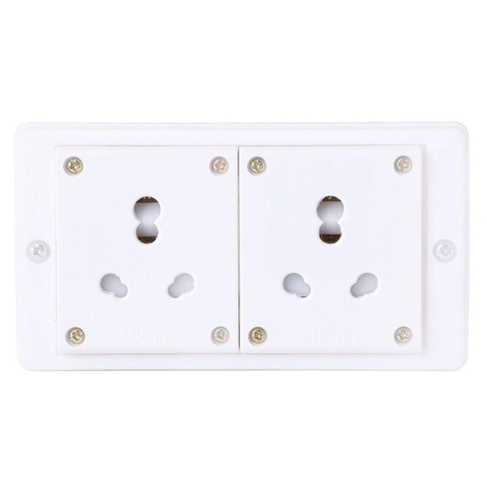 INDRICO Switch Board Power Strip Extension Multi Outlet Board Fitted with 2 Anchor Sockets (15 Amp) with 2/3/4/5/7 Metre Chord with 15 Amp Plug