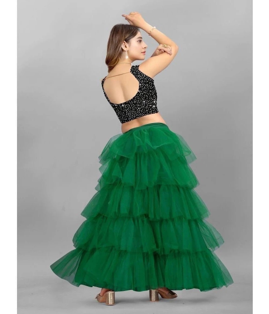 Apnisha - Green Net Girls Lehenga Choli Set ( Pack of 1 ) - None