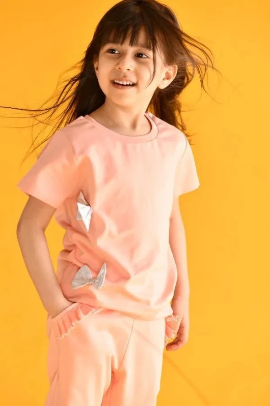 PEACH SILVER BOW TOP-5-6 YEARS / 1N / Multi