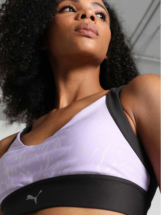 Reflective Printed Womens High-Impact Running Bra