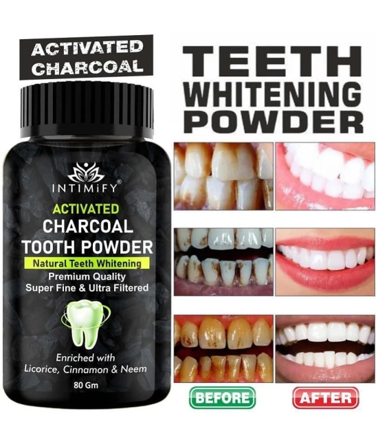 Intimify Activated Charcoal Teeth Whitening Powder, Dentist Recommended Denture Oral Kit, 100 Gms