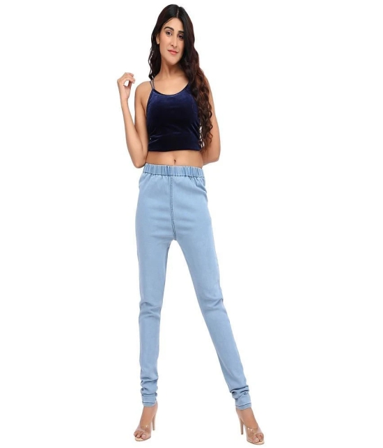 AngelFab - Denim Regular Fit Light Blue Womens Jeggings ( Pack of 1 ) - None