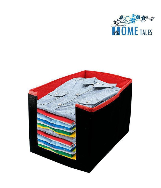 HOMETALES Non-Woven Shirt Stacker & Cloth Organizer,Black & Red (9U)