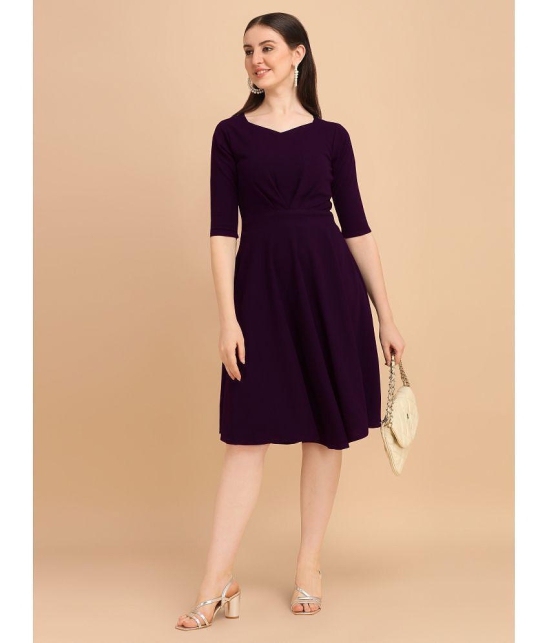 Sheetal associates - Purple Cotton Blend Women's Fit & Flare Dress ( Pack of 1 ) - None