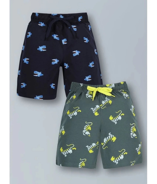 PLUM TREE - Navy Cotton Boys Shorts ( Pack of 2 ) - None