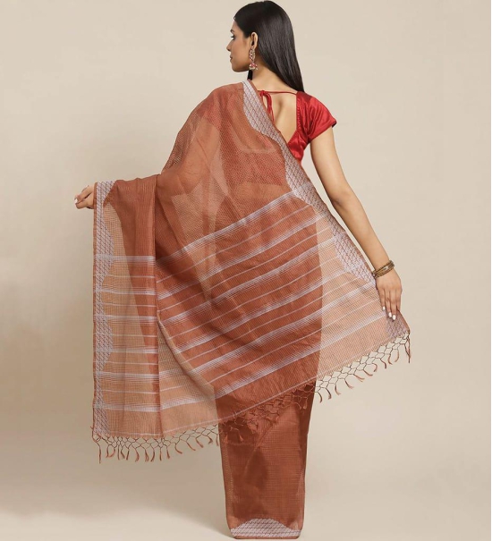 Handwoven Brown Jamdani Silk Saree