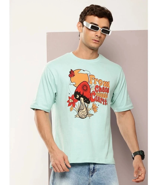 Dillinger Cotton Oversized Fit Printed Half Sleeves Mens T-Shirt - Turquoise ( Pack of 1 ) - None