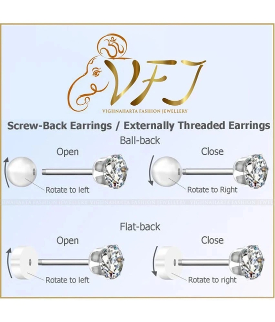 Vighnaharta Everyday wear Gold plated CZ Pink Stone alloy Stud, Earring, Stud Earring for Women and Girls ( Pack of - 4 pair Earring) - VFJ1118-1400-1399-1396ERG - Golden