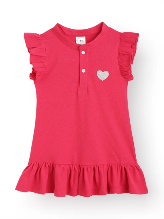 SILVER HEART PINK RUFFLE DRESS - PINK-10-12 YEARS / 1N / PINK