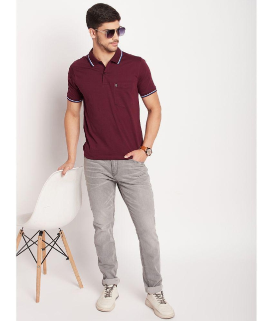 UNIBERRY - Maroon Cotton Blend Regular Fit Mens Polo T Shirt ( Pack of 2 ) - None