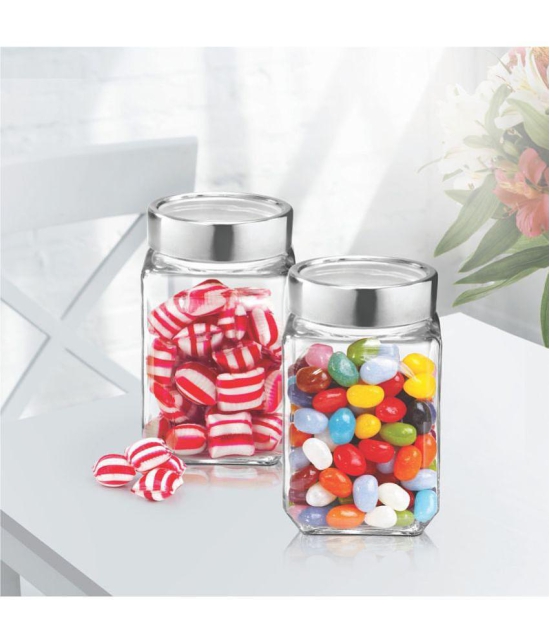 Treo By Milton Cube Storage Glass Jar, Set of 3, 310 ml Each, Transparent | Airtight | Multipurpose Jar | Easy to Handle - Transparent